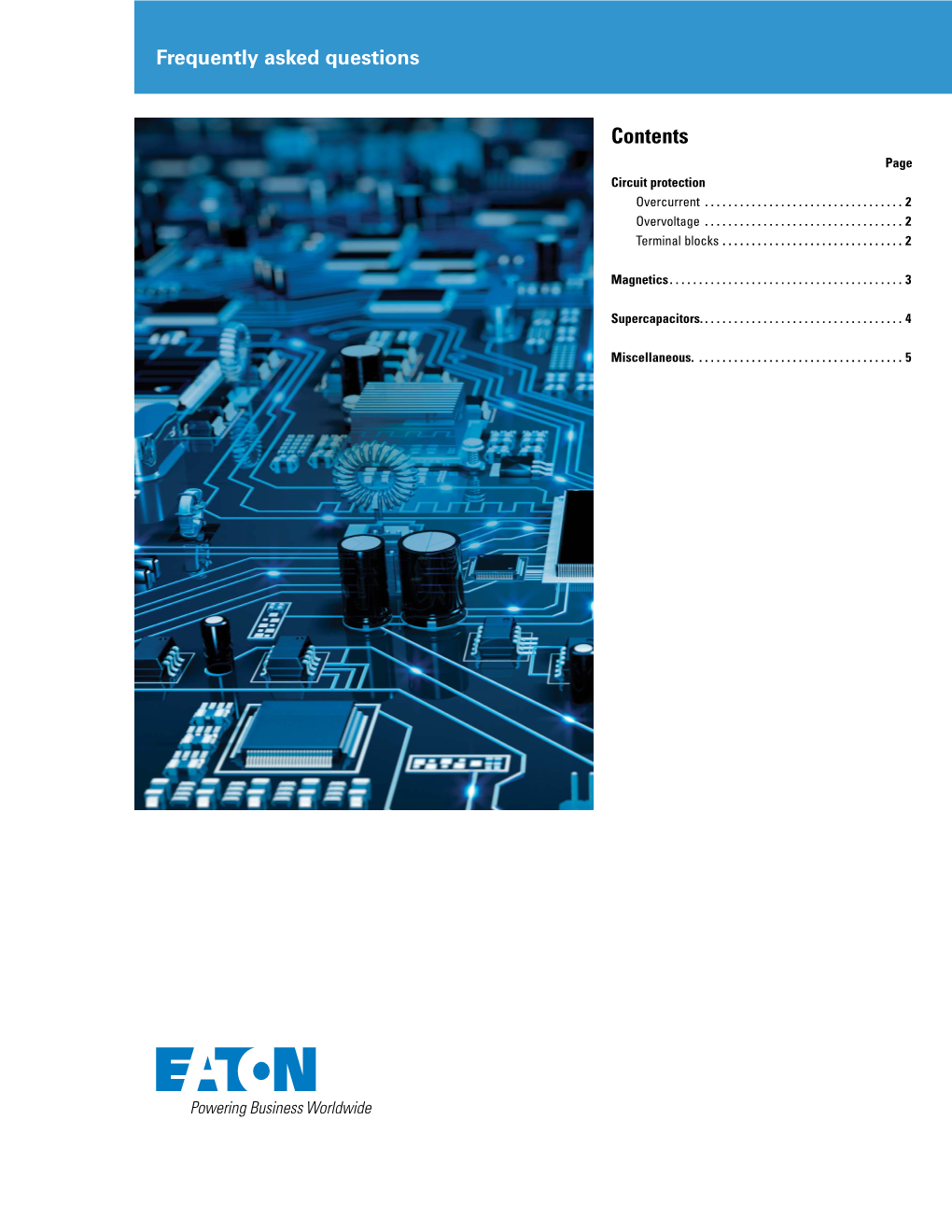 Contents Page Circuit Protection Overcurrent