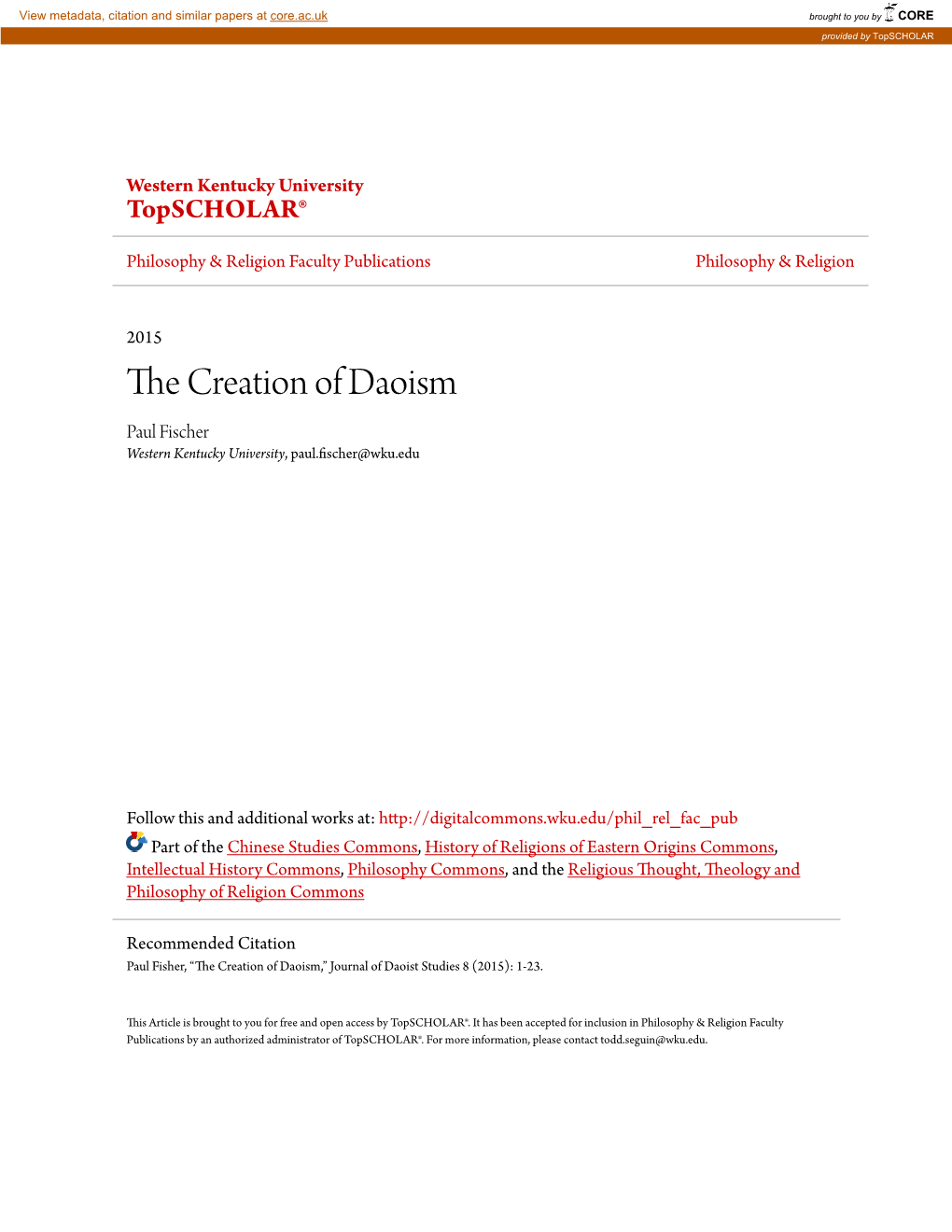 The Creation of Daoism