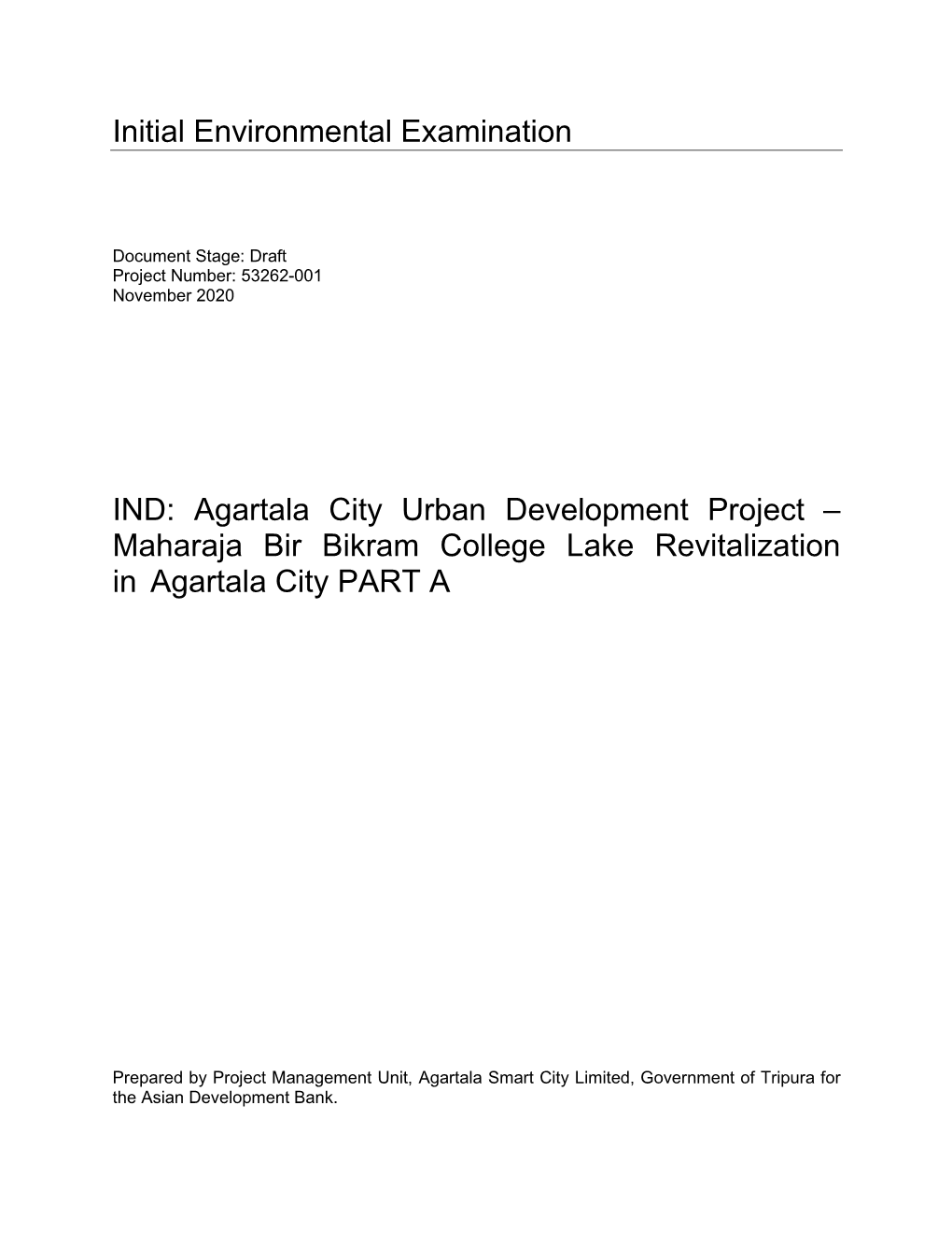 53262-001: Agartala City Urban Development Project