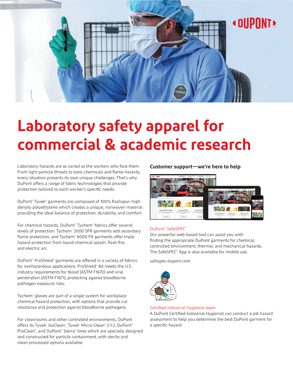 Dupont Lab Safety Apparel Brochure