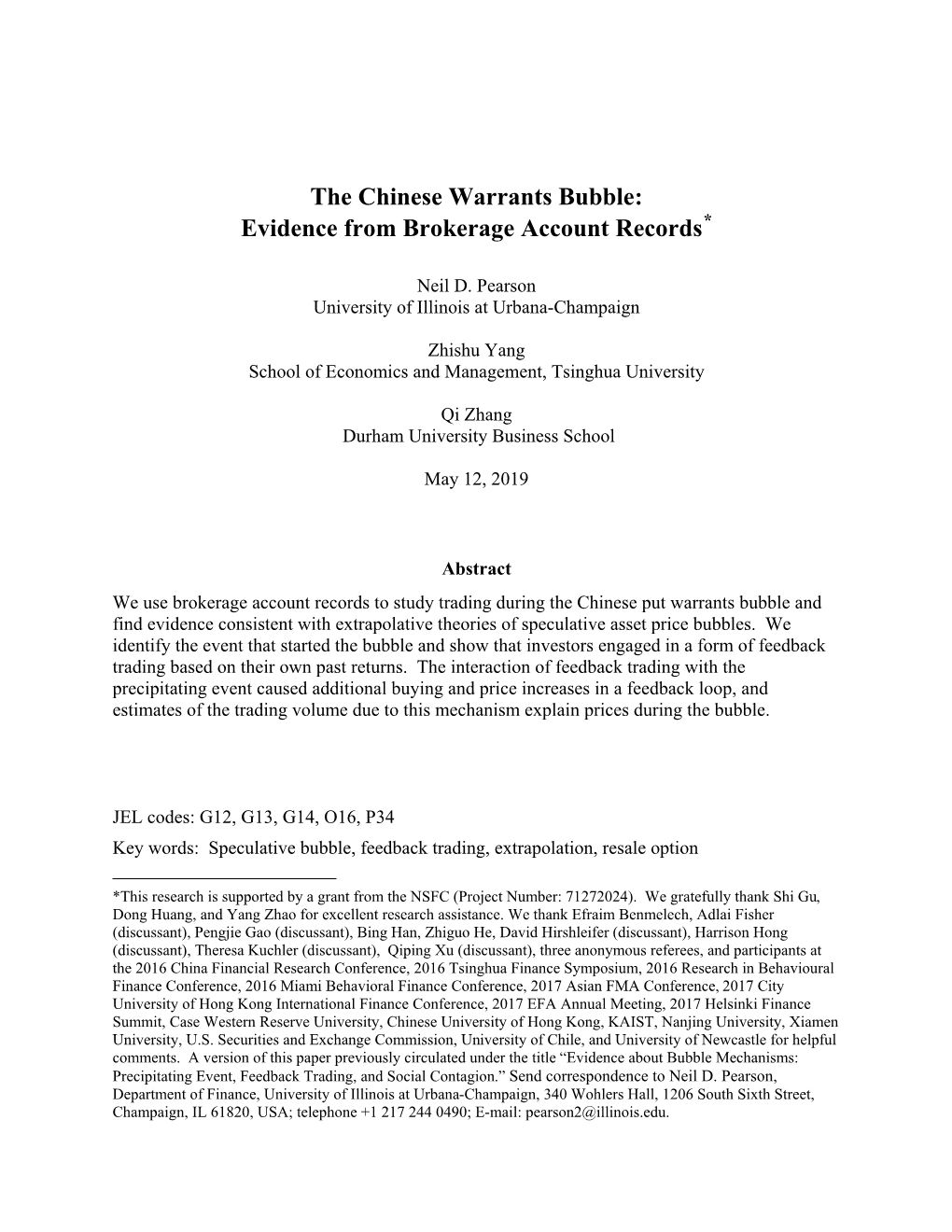 The Chinese Warrants Bubble: Evidence from Brokerage Account Records*