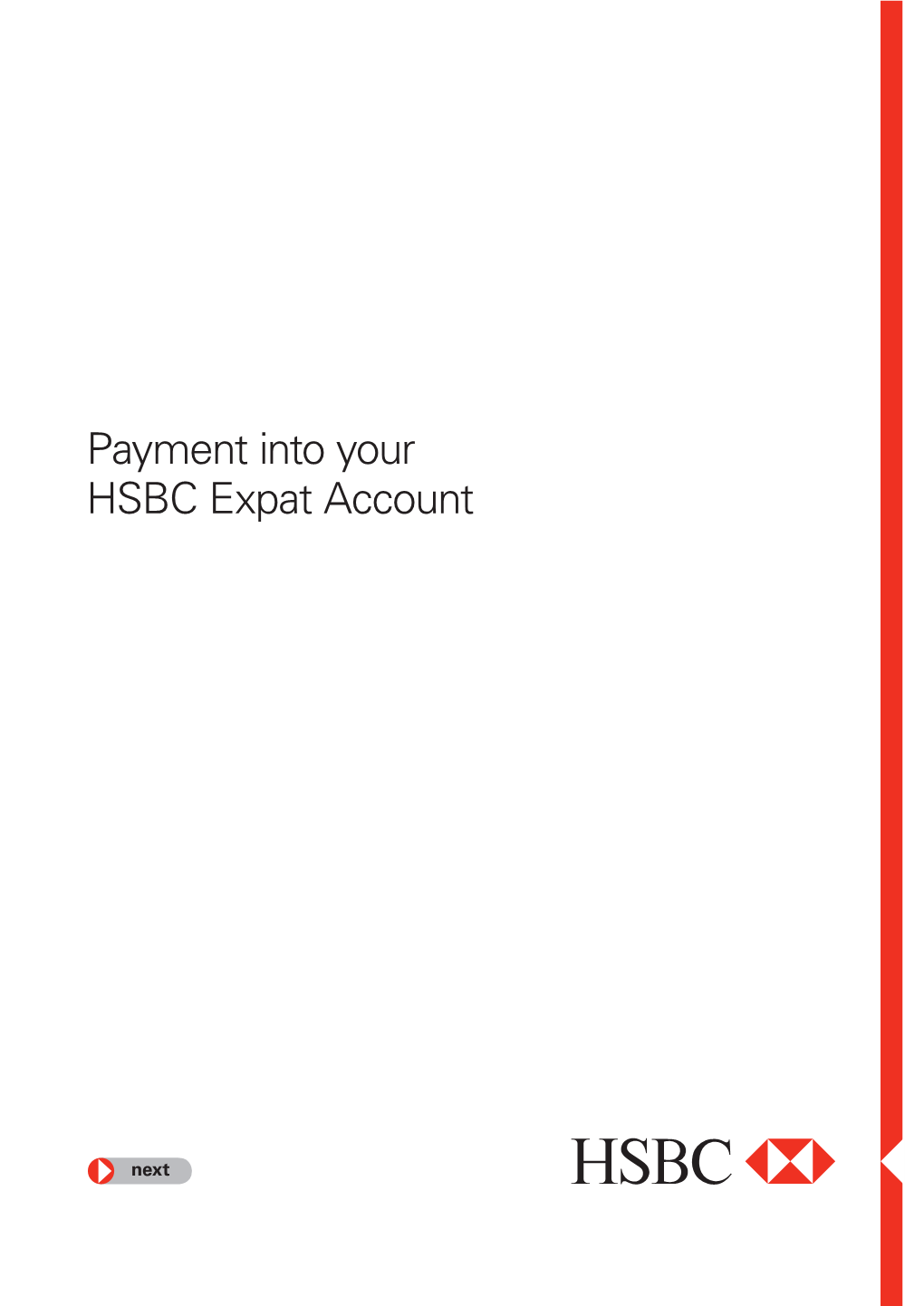 Payment Into Your HSBC Expat Account Form