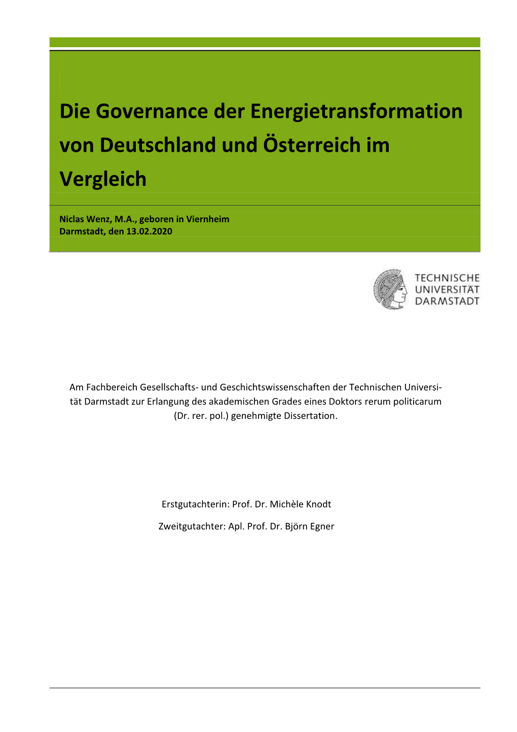 Die Governance Der Energietransformation Von Deutschland Und Österreich Im Vergleich