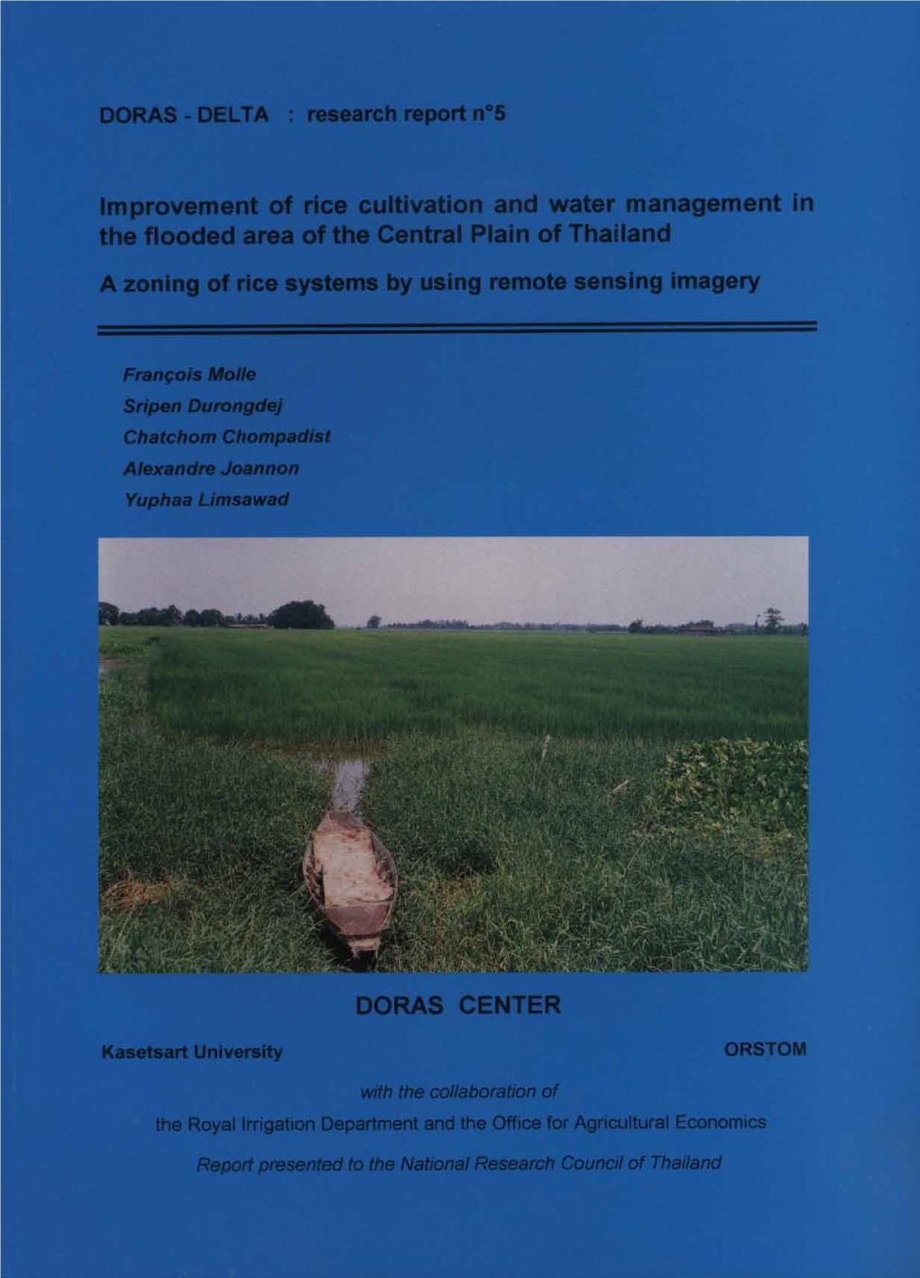 Improvement of Rice Cultivation and Water Management in the Flooded Area of the Central Plain of Thailand