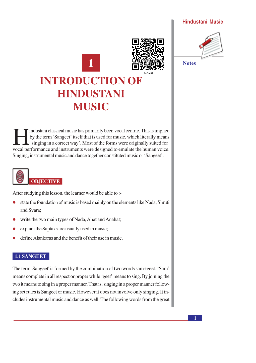 Introduction of Hindustani Music Hindustani Music