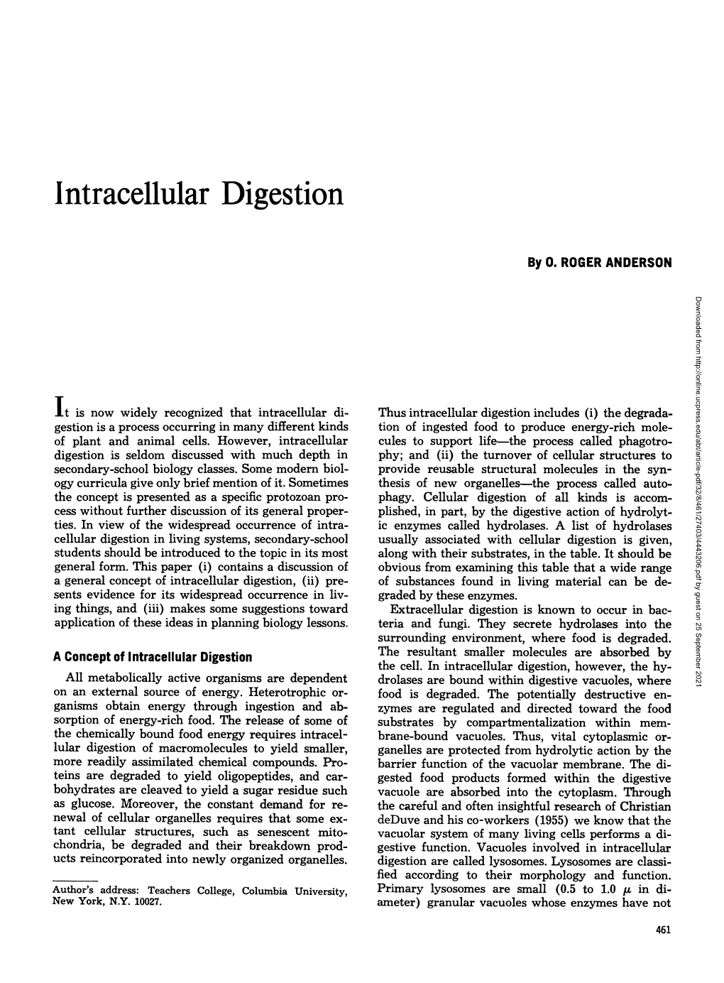 Intracellular Digestion