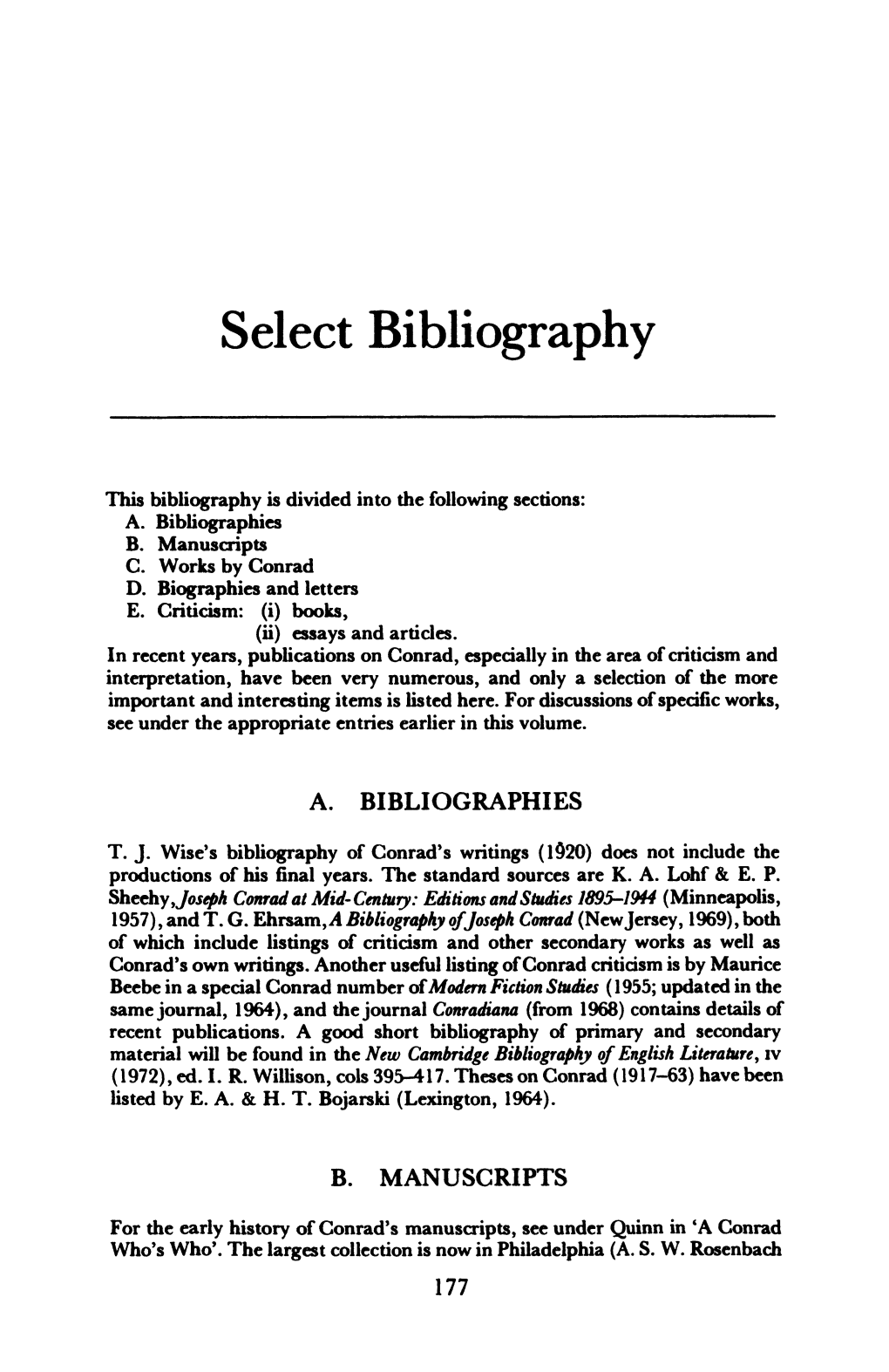 Select Bibliography