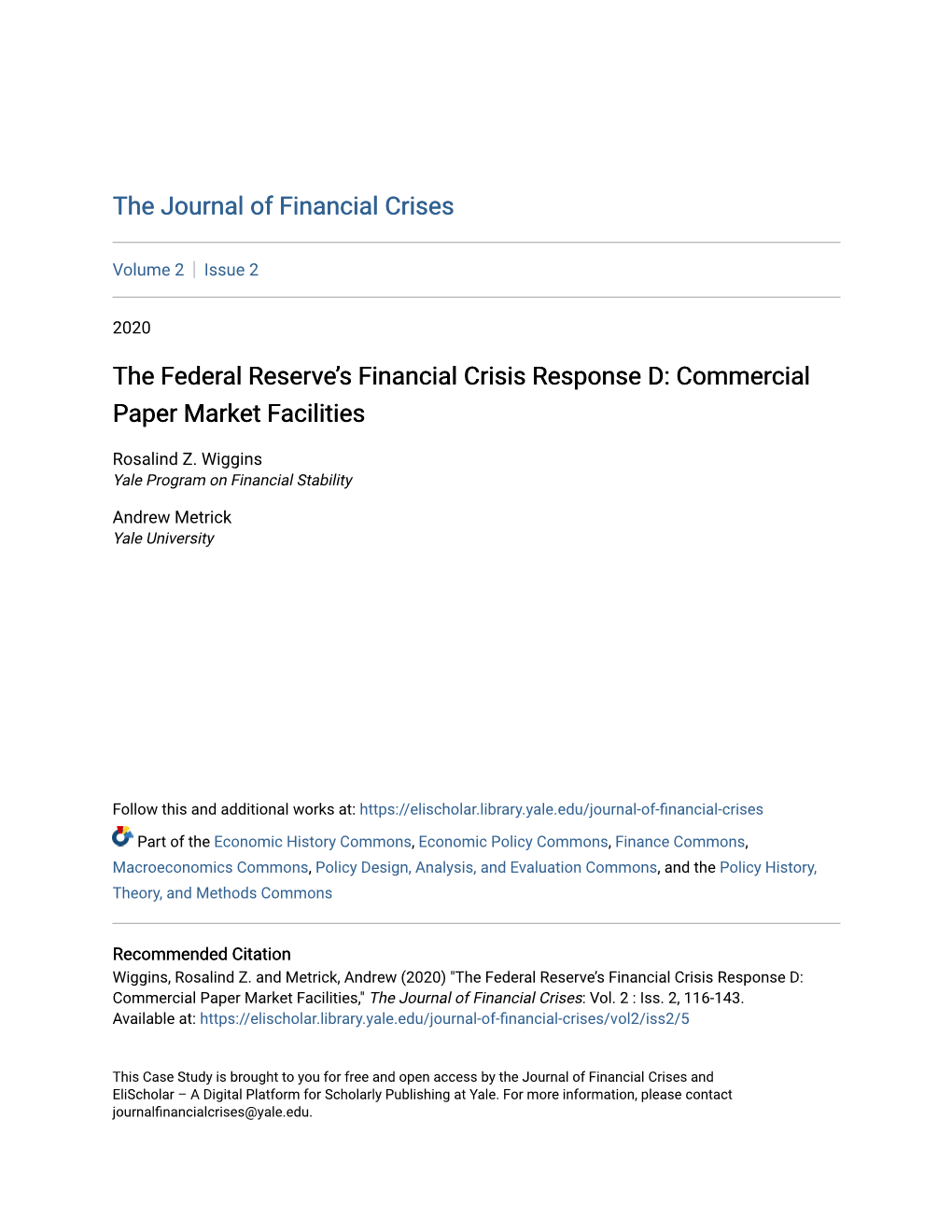 The Federal Reserve's Financial Crisis