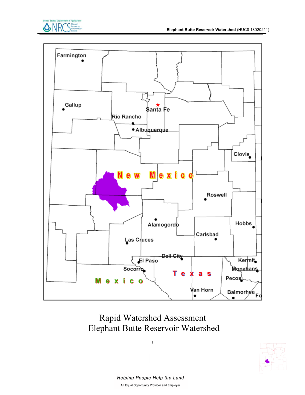 Elephant Butte Reservoir Watershed (HUC8 13020211)