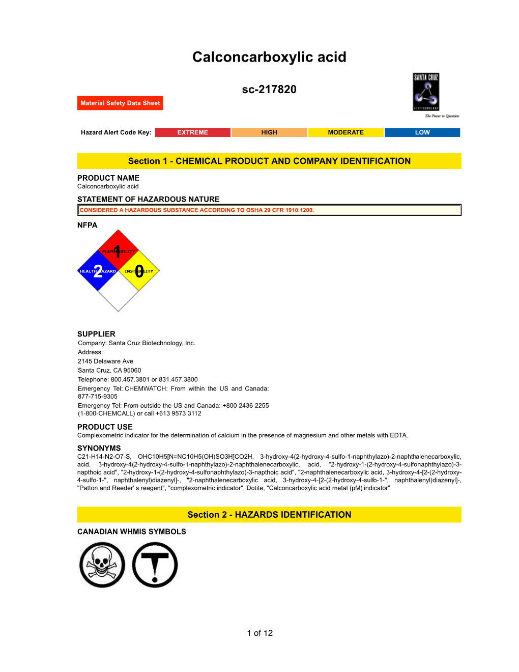 Calconcarboxylic Acid