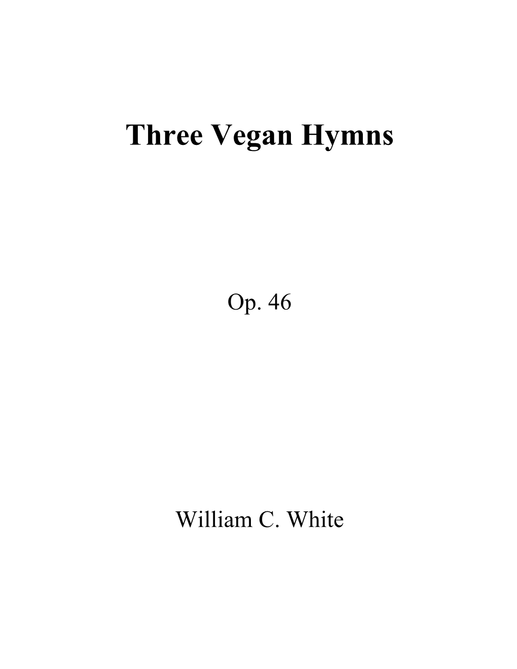 Three Vegan Hymns