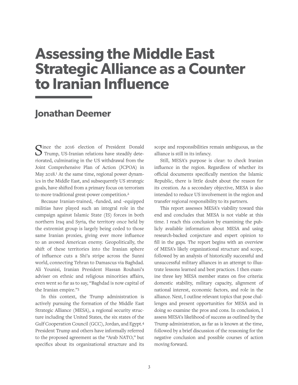 Assessing the Middle East Strategic Alliance As a Counter to Iranian Influence