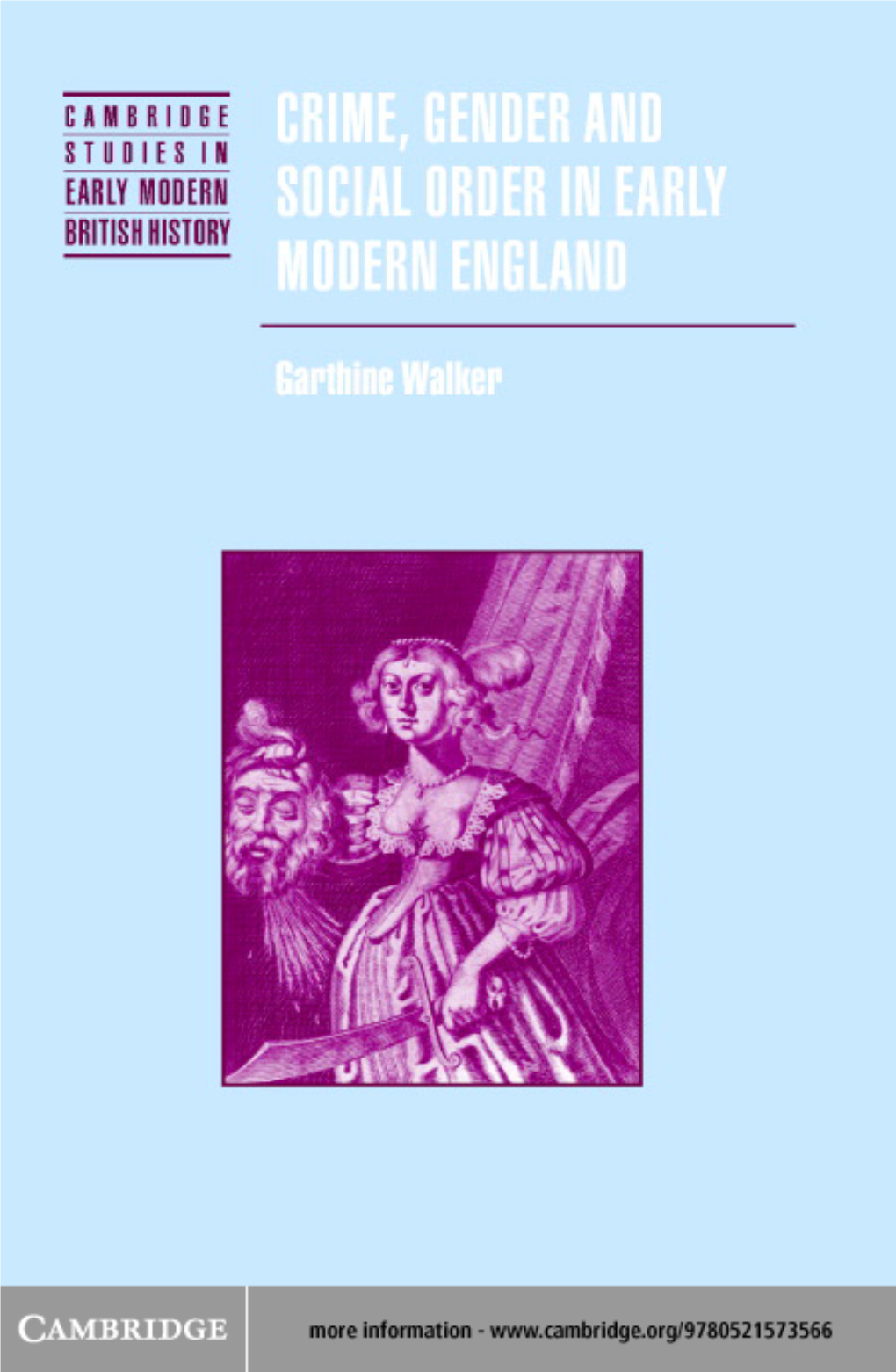 Crime, Gender and Social Order in Early Modern England