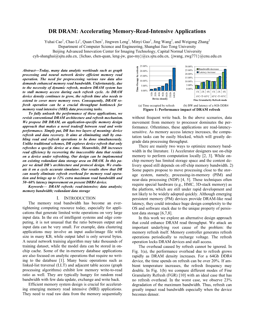 DR DRAM: Accelerating Memory-Read-Intensive Applications