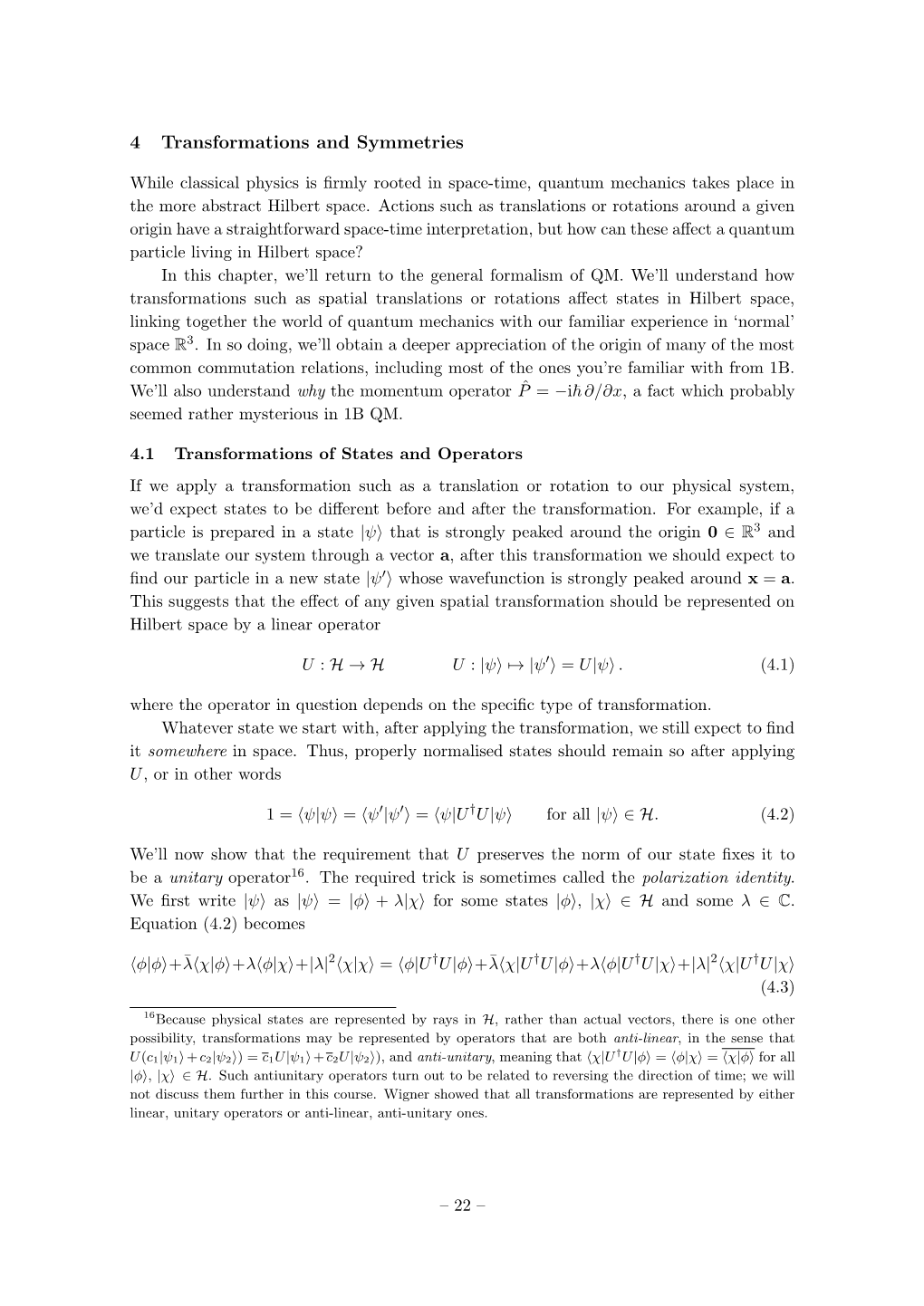 4 Transformations and Symmetries