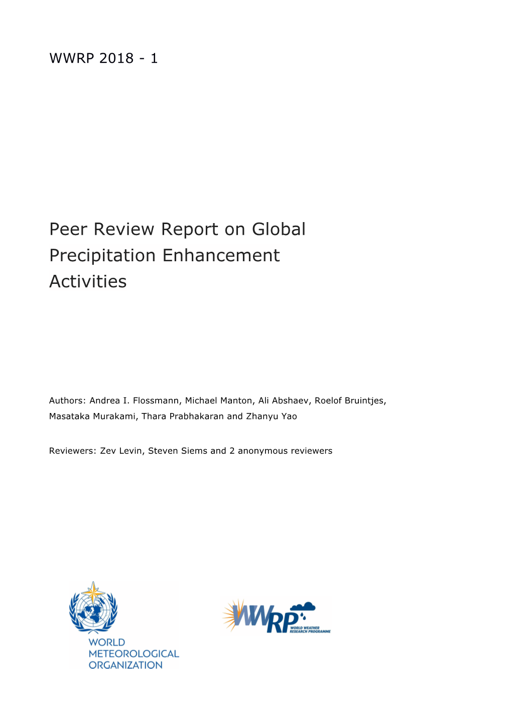 Peer Review Report on Global Precipitation Enhancement Activities