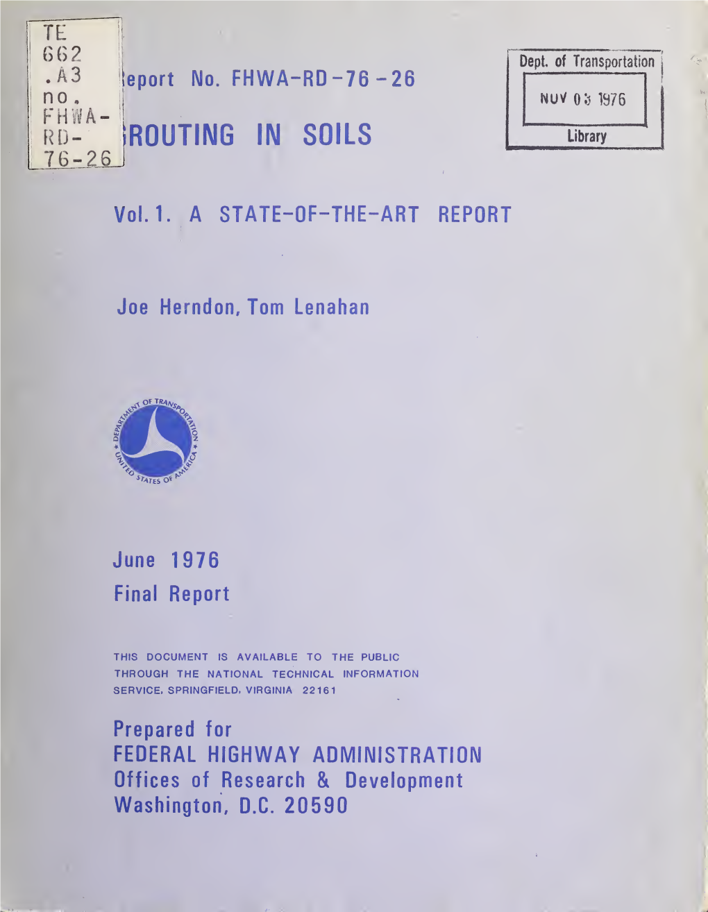 GROUTING in SOILS June 1976 6