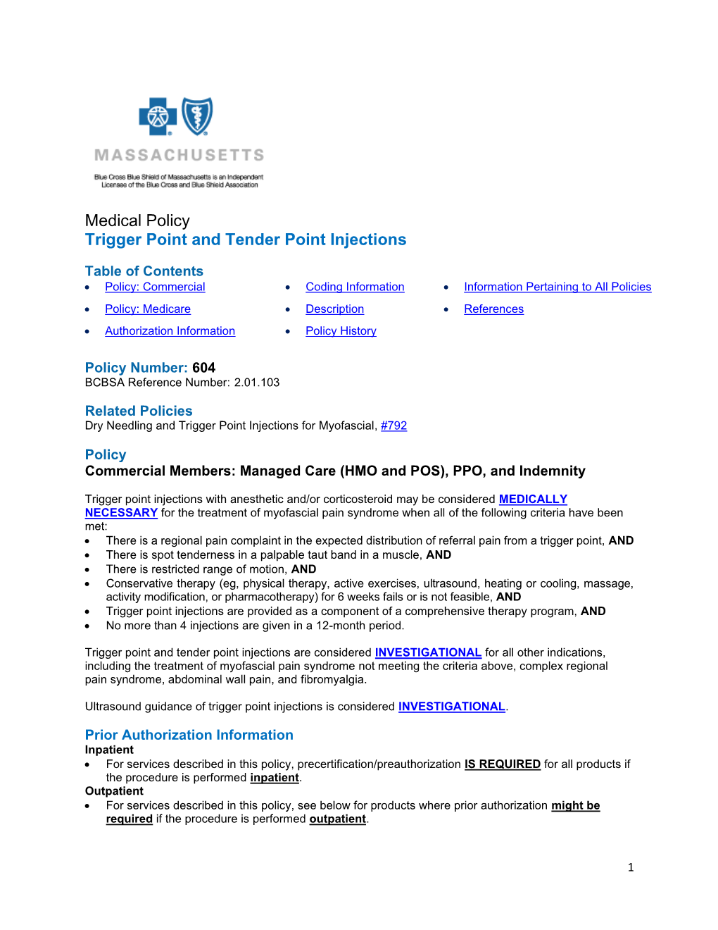 Trigger Point and Tender Point Injections (604)