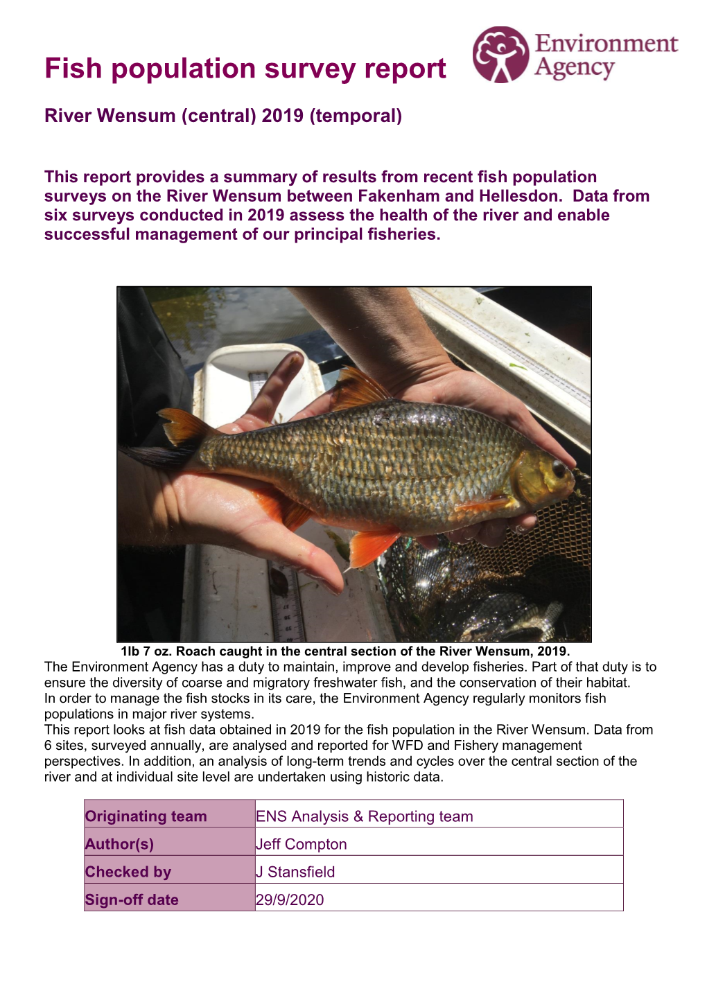 Fish Population Survey Report