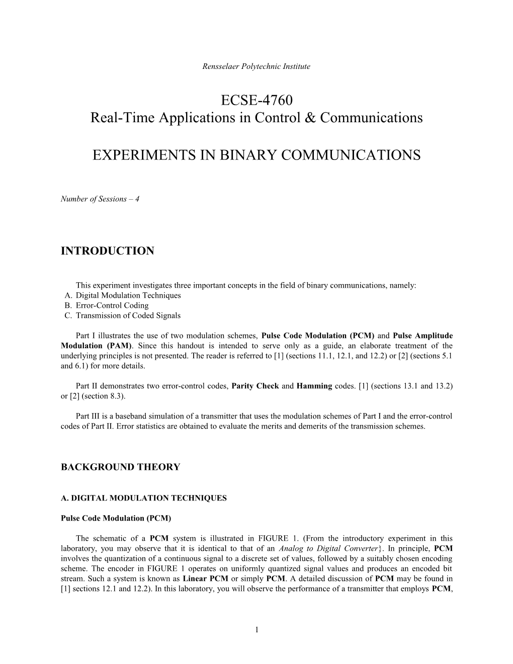 Real-Time Applications in Control & Communications