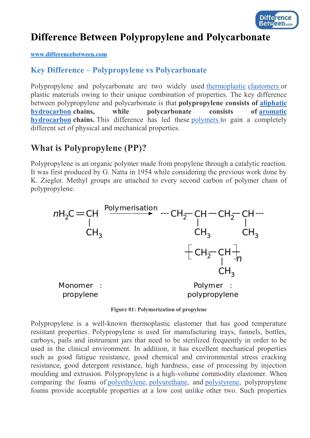 Difference Between Polypropylene and Polycarbonate