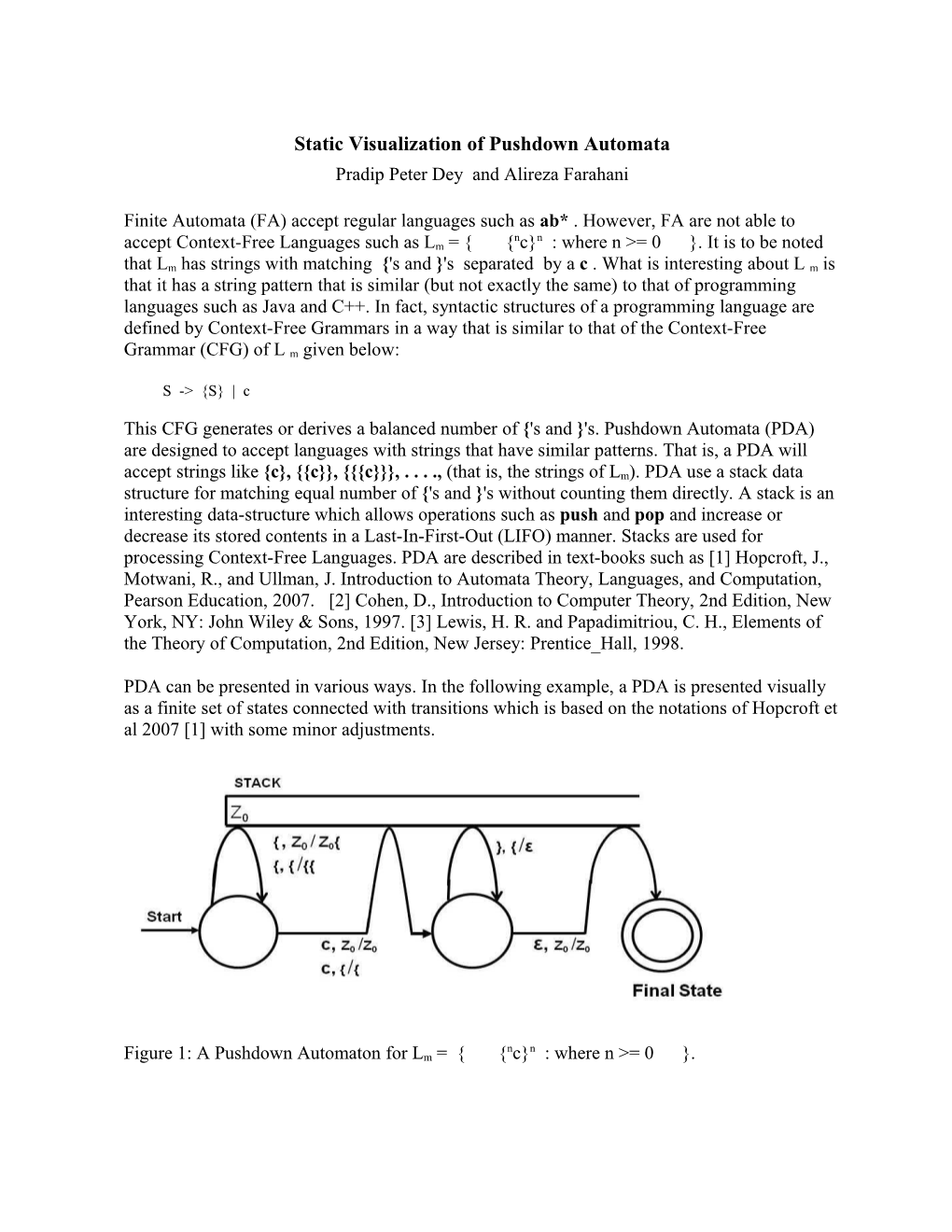 Static Visualization of Pushdown Automata