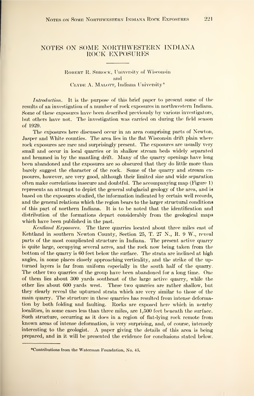 Proceedings of the Indiana Academy of Science