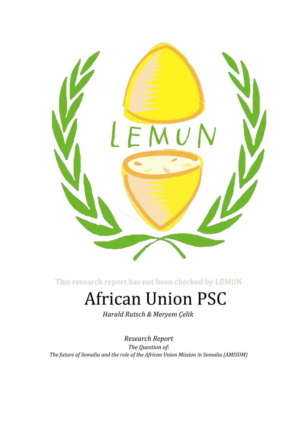 African Union PSC Harald Rutsch & Meryem Çelik