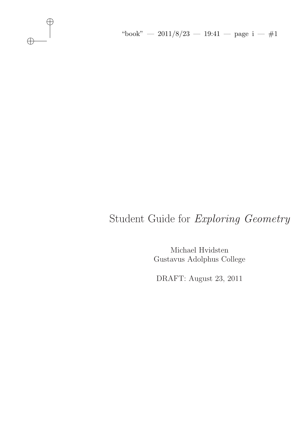 Student Guide for Exploring Geometry