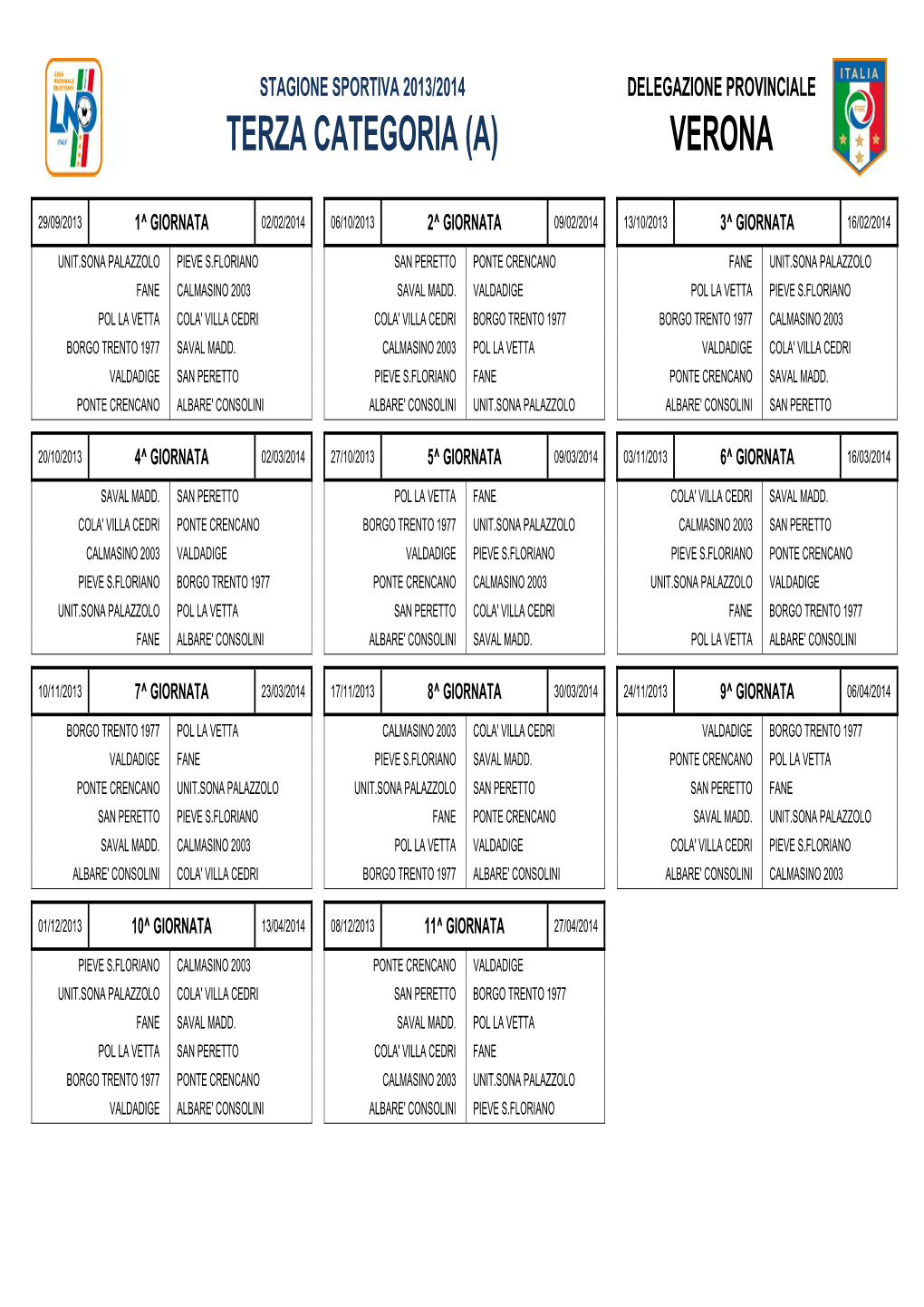 Terza Categoria (A) Verona