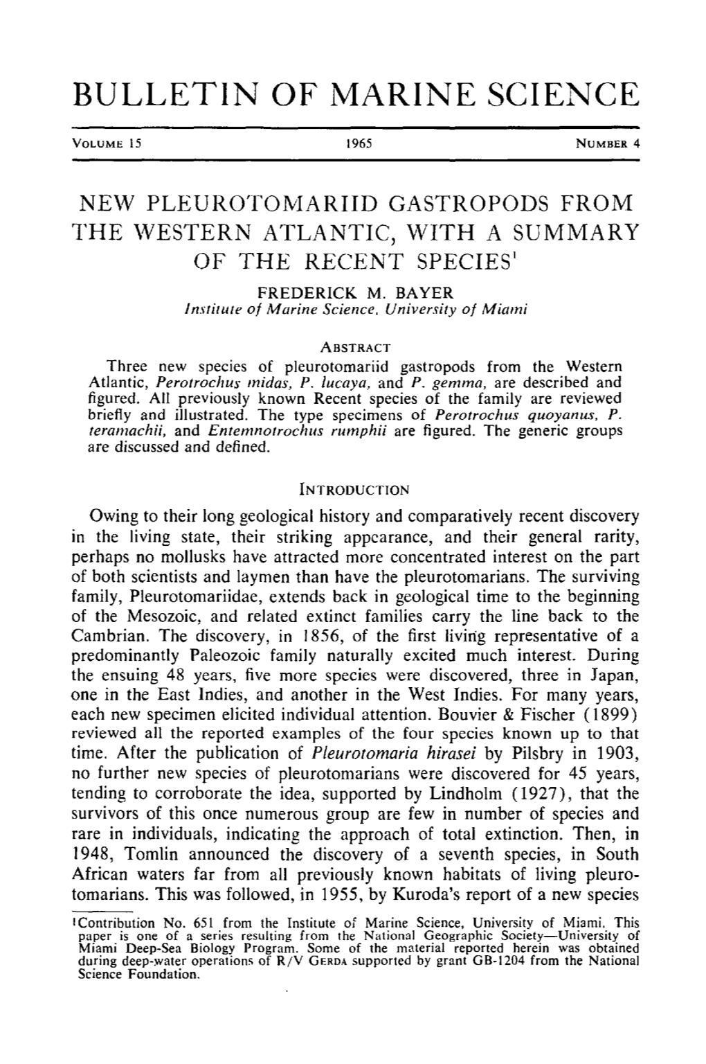 New Pleurotomariid Gastropods from the Western Atlantic, with A