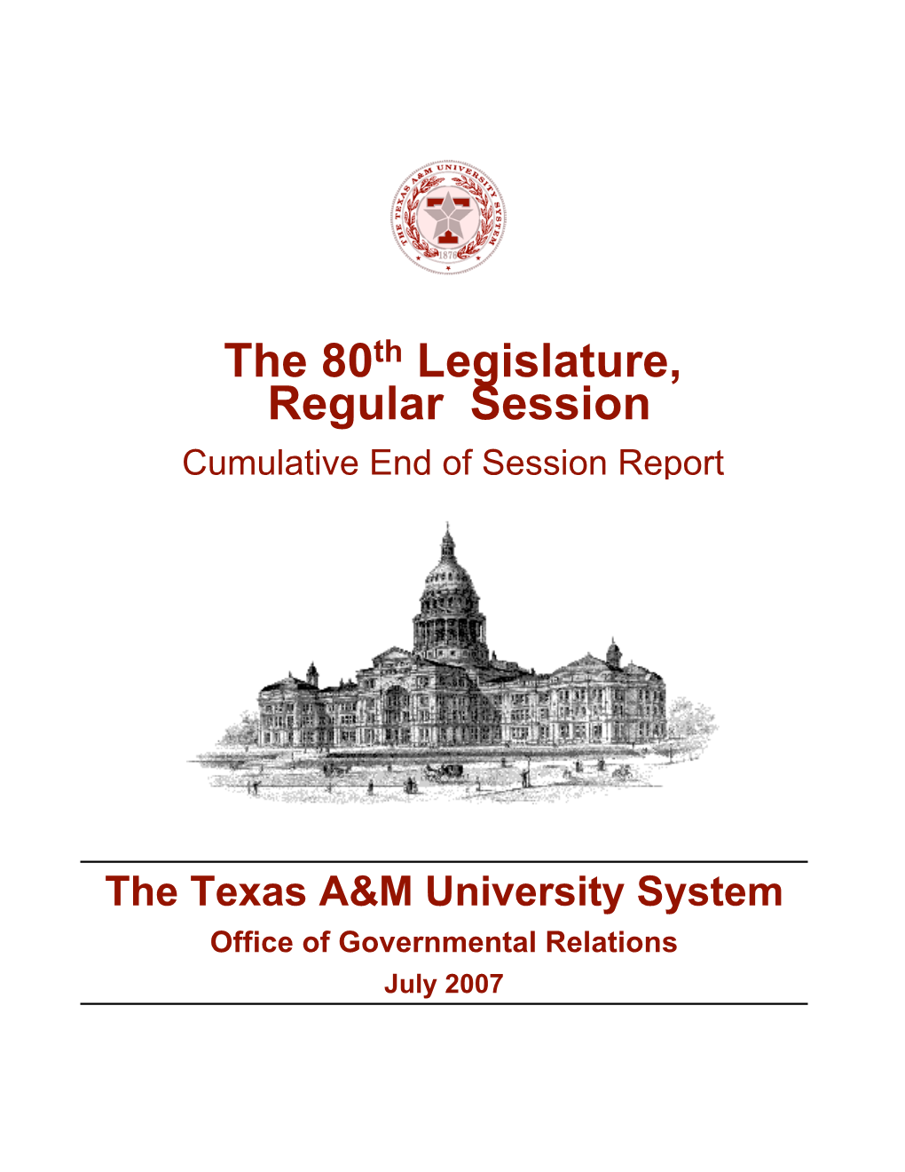 80Th Legislative Session