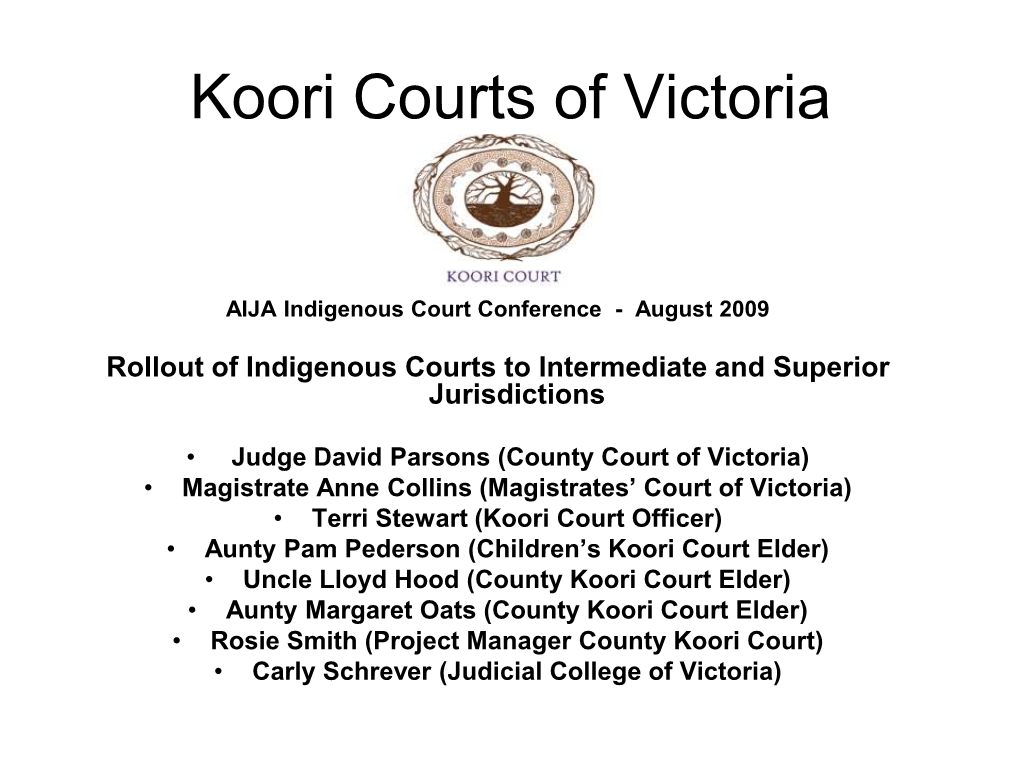 Koori Courts of Victoria