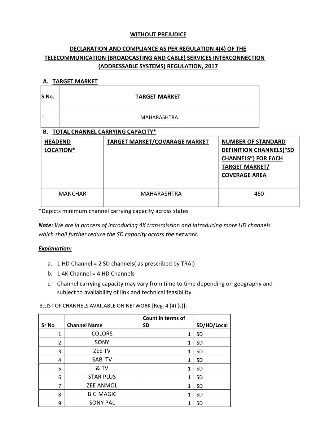 TRAI Compliance