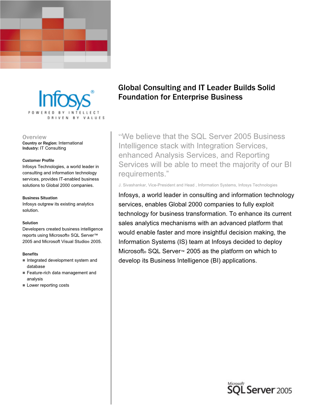Global Consulting and IT Leader Builds Solid Foundation for Enterprise Business