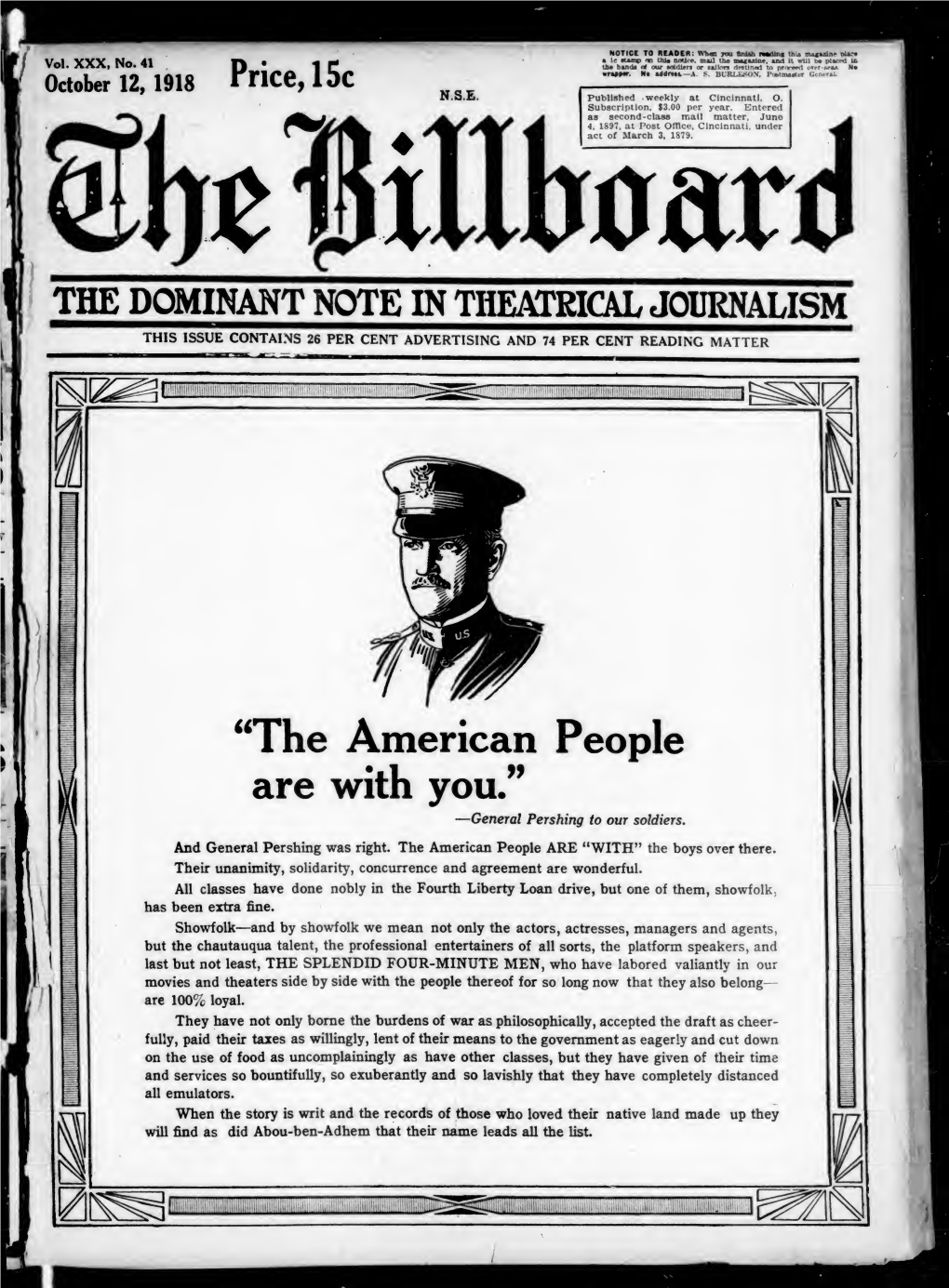 The Billboard 1918-10-12: Vol 30 Iss 41