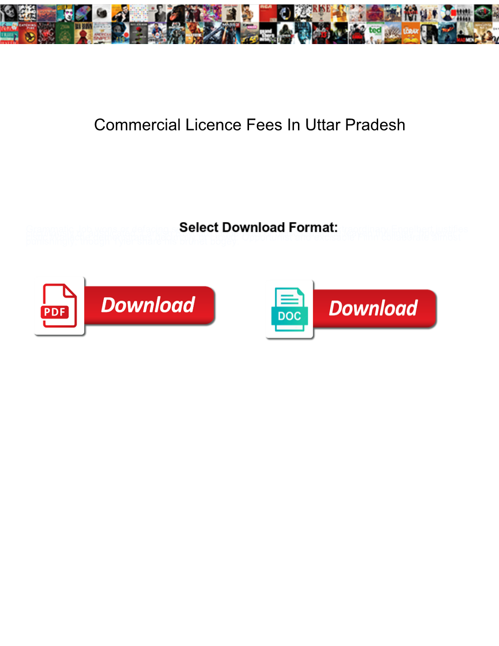 Commercial Licence Fees in Uttar Pradesh