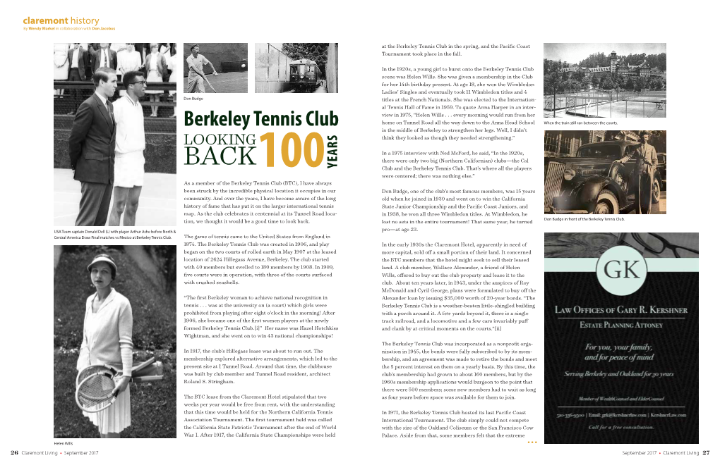 Berkeley Tennis Club LOOKING100