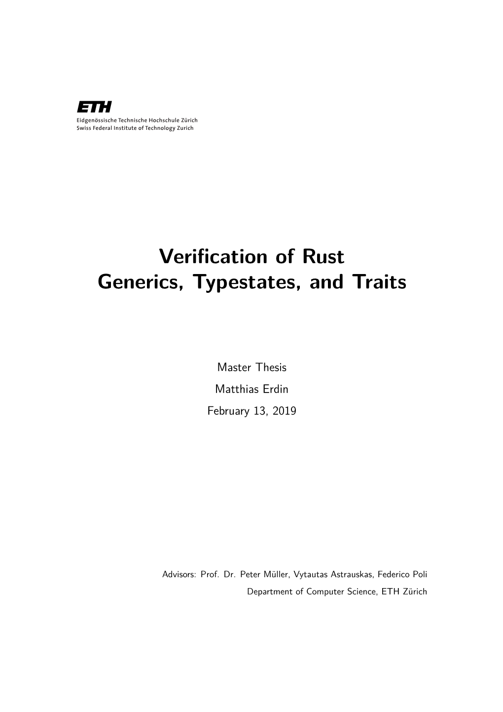 Verification of Rust Generics, Typestates, and Traits