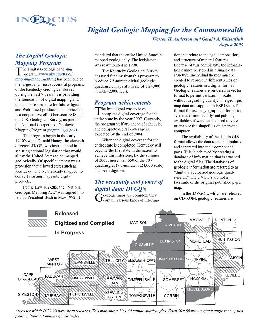 Digital Geologic Mapping for the Commonwealth Warren H