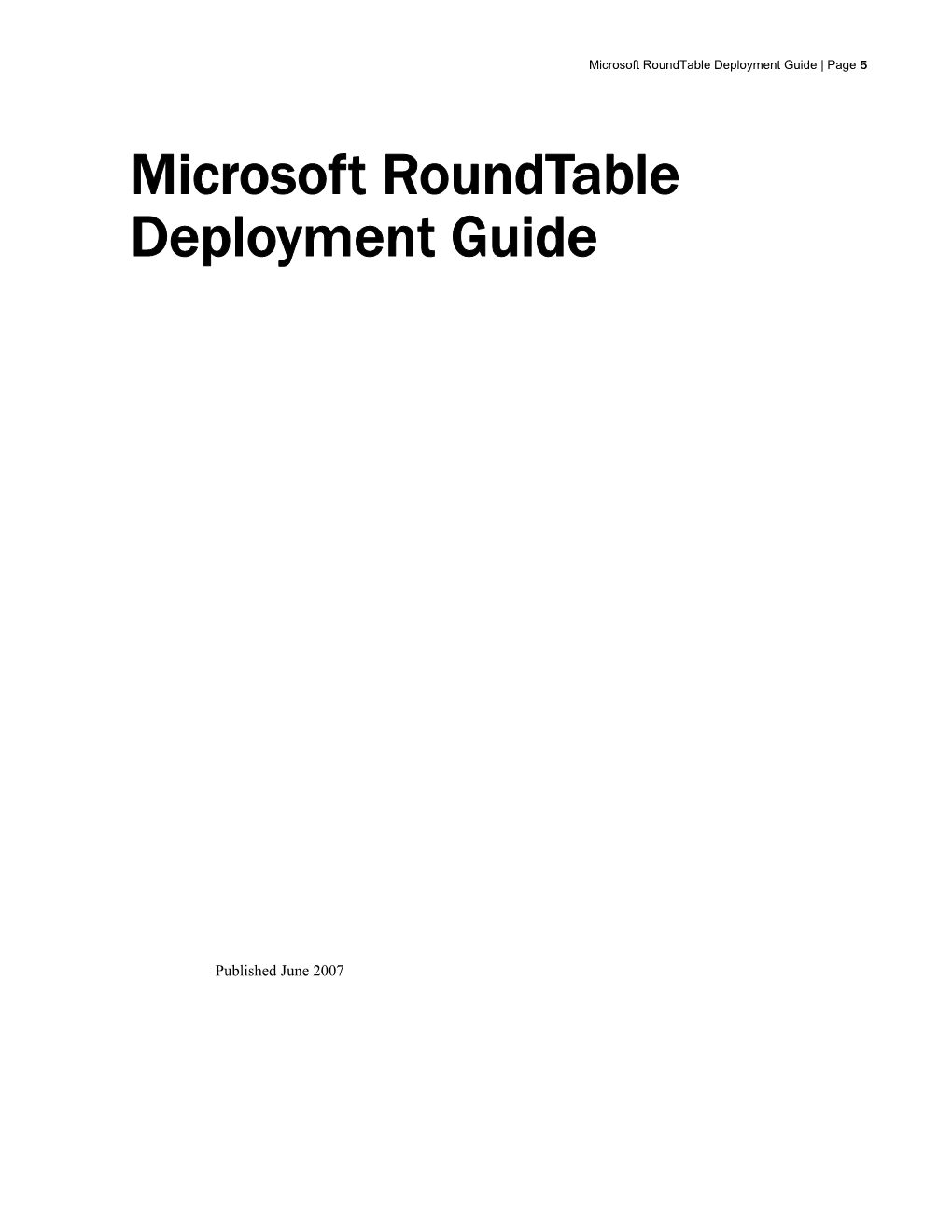 Microsoft Roundtable Deployment Guide