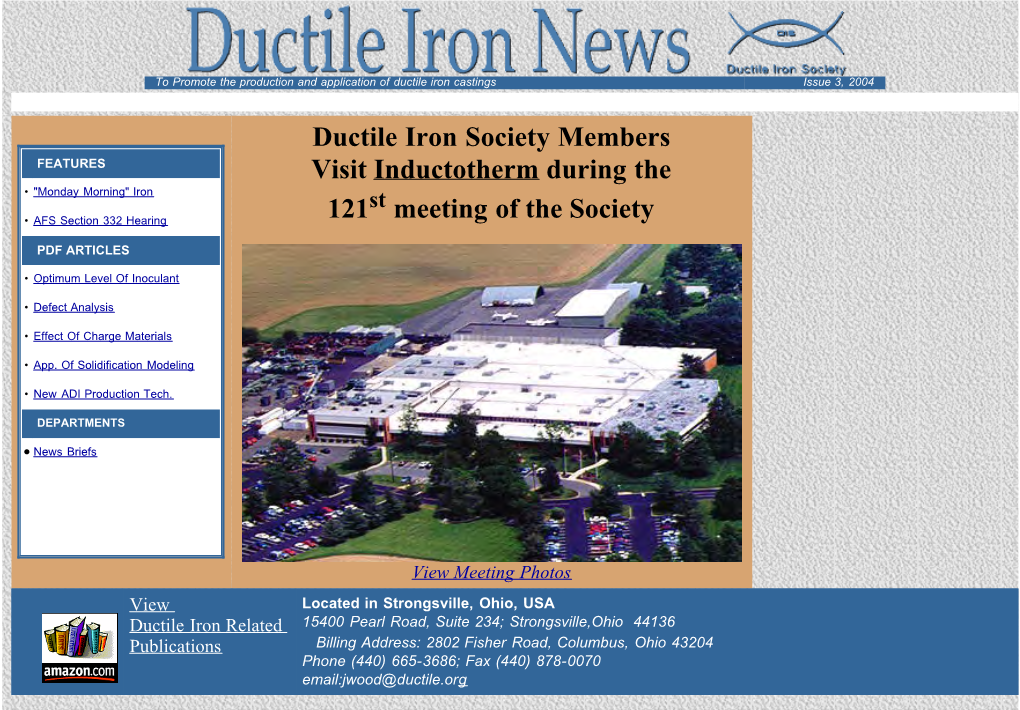 Ductile Iron Society Members Visit Inductotherm During the 121 Meeting of the Society
