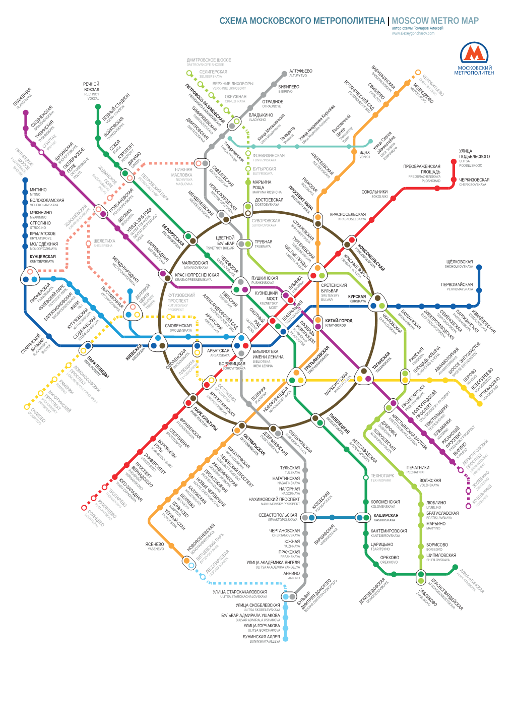 Moscow Metro Map Автор Схемы Гончаров Алексей