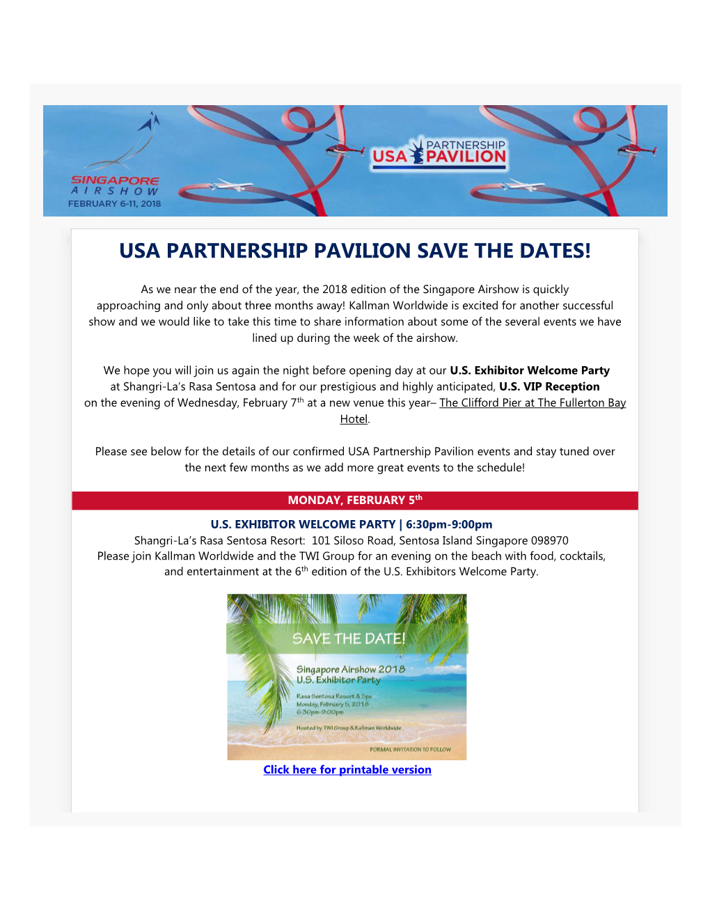 Usa Partnership Pavilion Save the Dates!