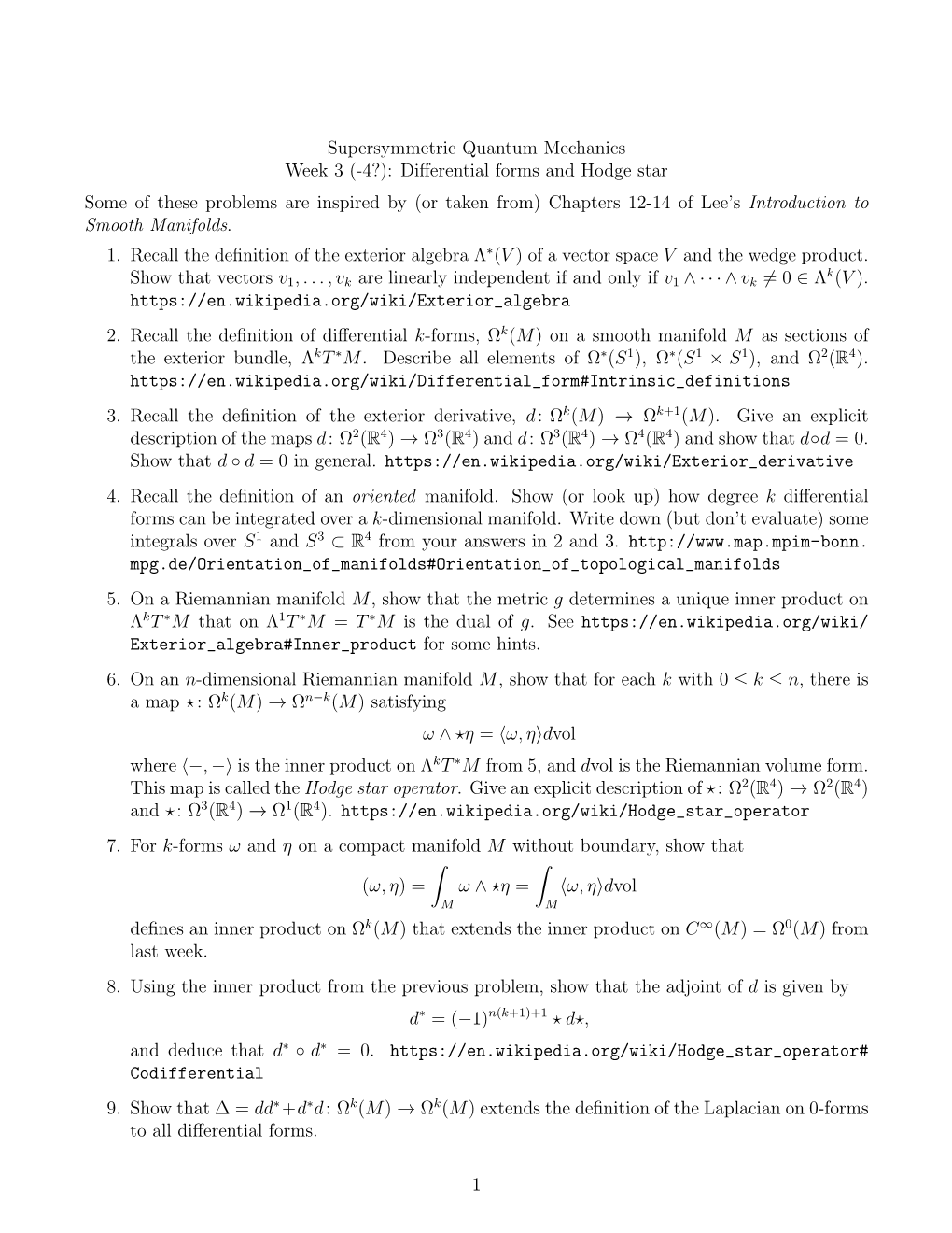 Differential Forms and the Hodge Star