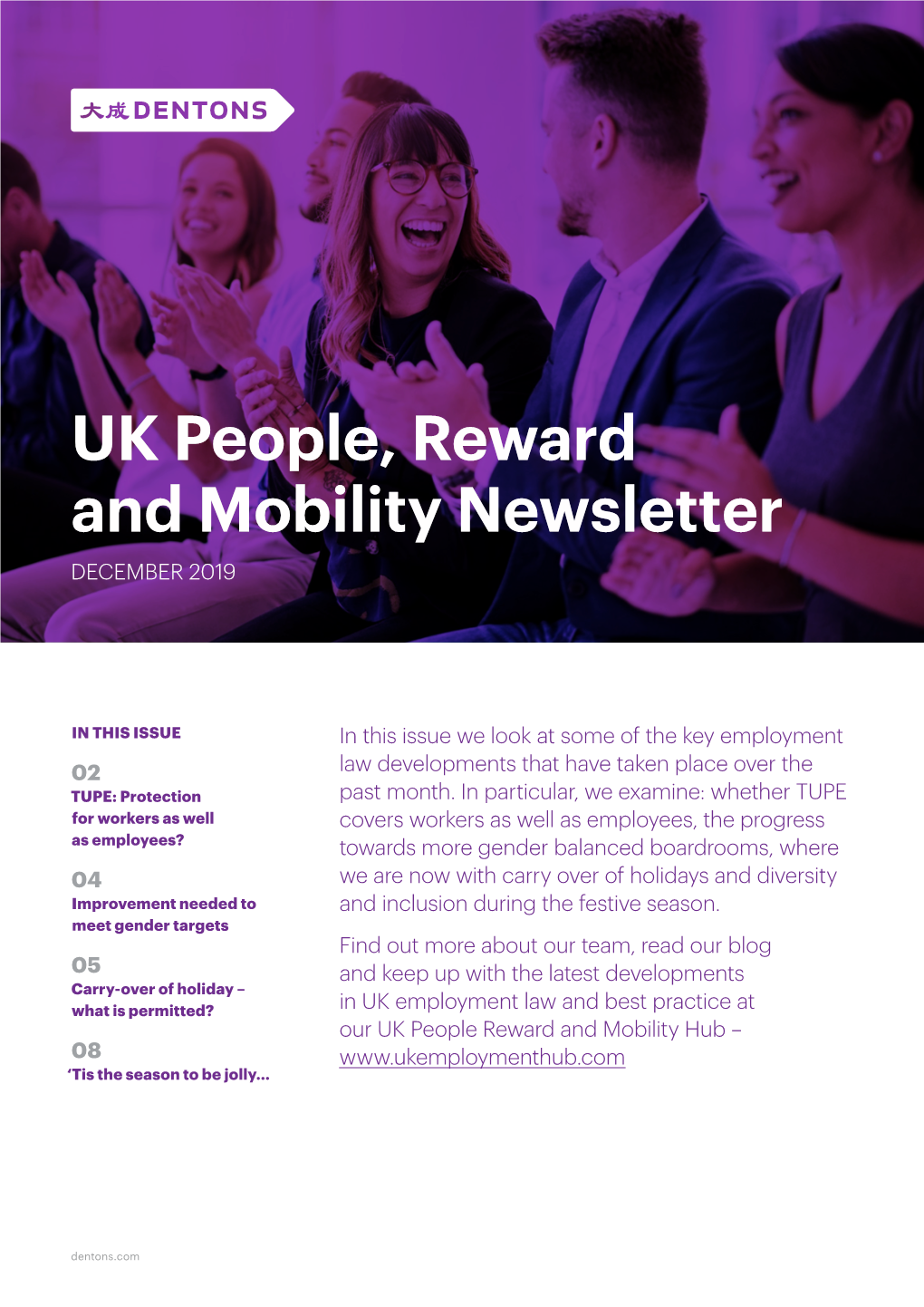 UK People, Reward and Mobility Newsletter DECEMBER 2019