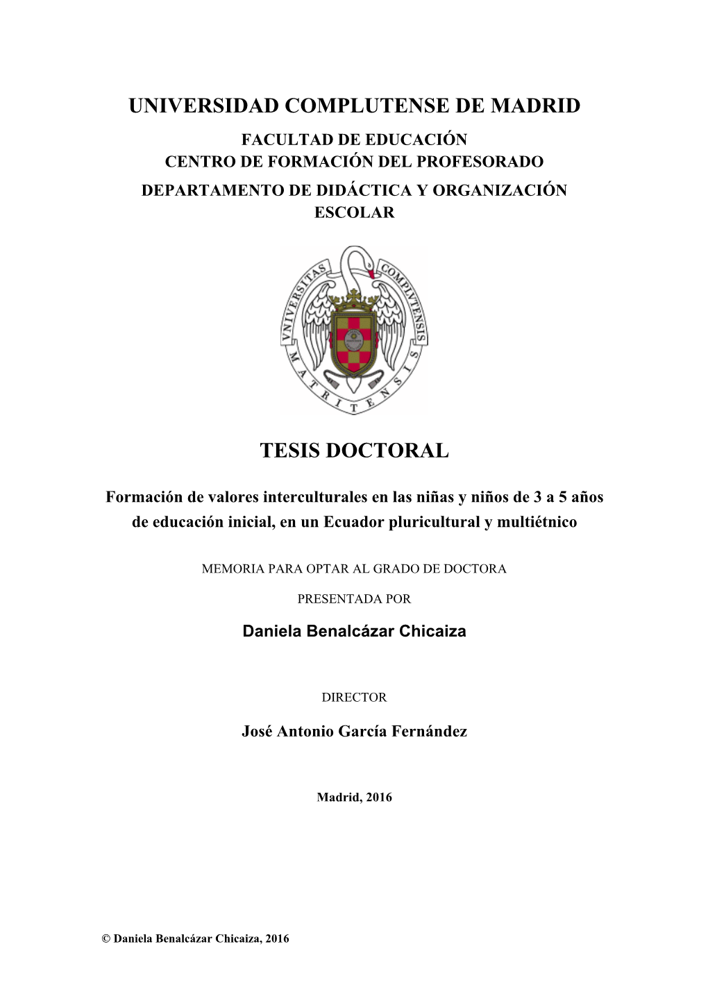 Formación De Valores Interculturales En Las Niñas Y Niños De 3 a 5 Años De Educación Inicial, En Un Ecuador Pluricultural Y Multiétnico