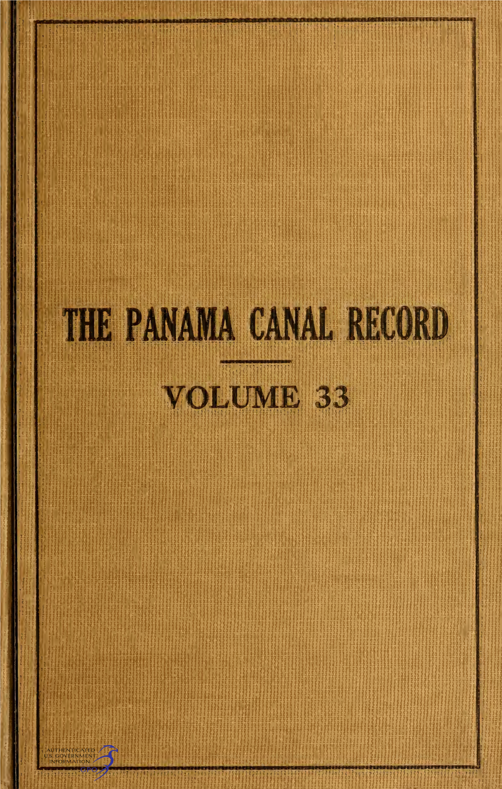 Panama Canal Record