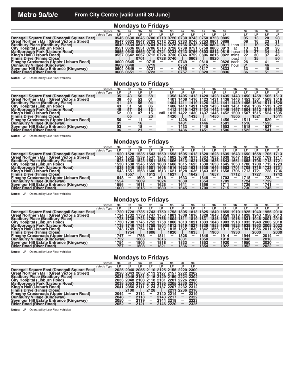 Bus Timetable