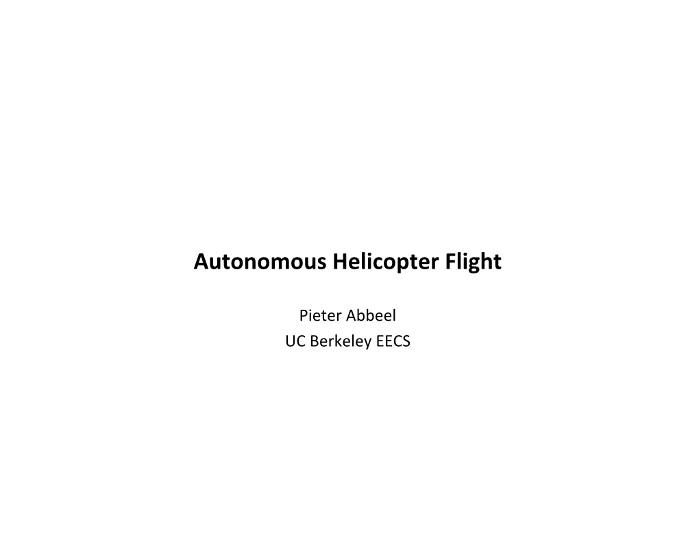 Autonomous Helicopters